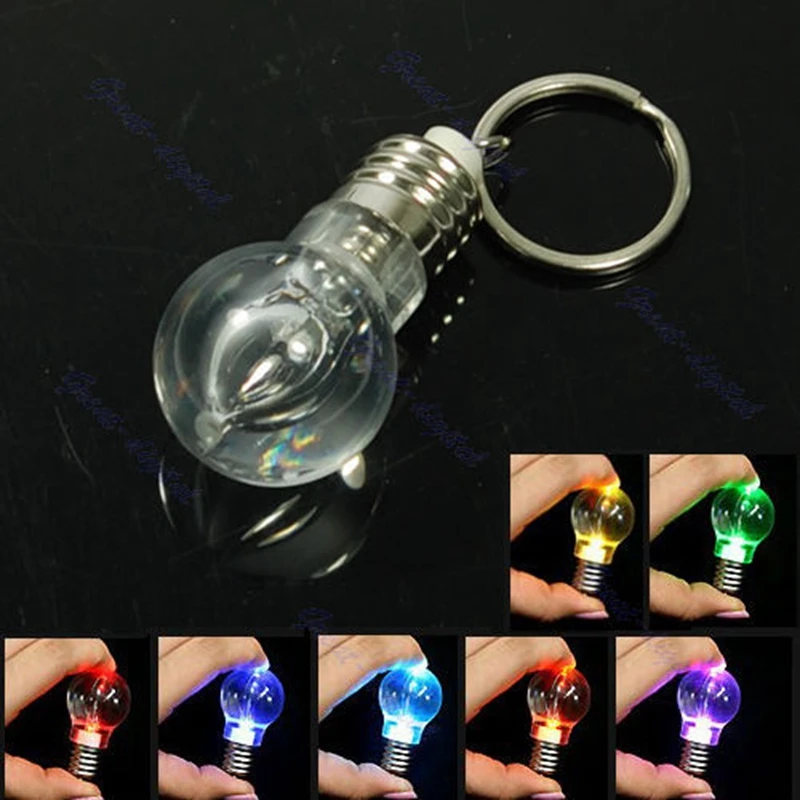 

Hot Sale LED Flashlight Light Bulb Key Ring Keychain Lamp Torch Rainbow Colors #Y51#