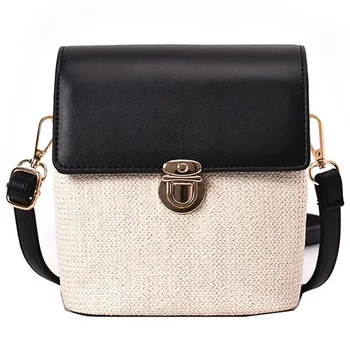 

Women'S Bag Beach Woven Chain Summer Handbag Knitted Shoulder Messenger Bag Ladies