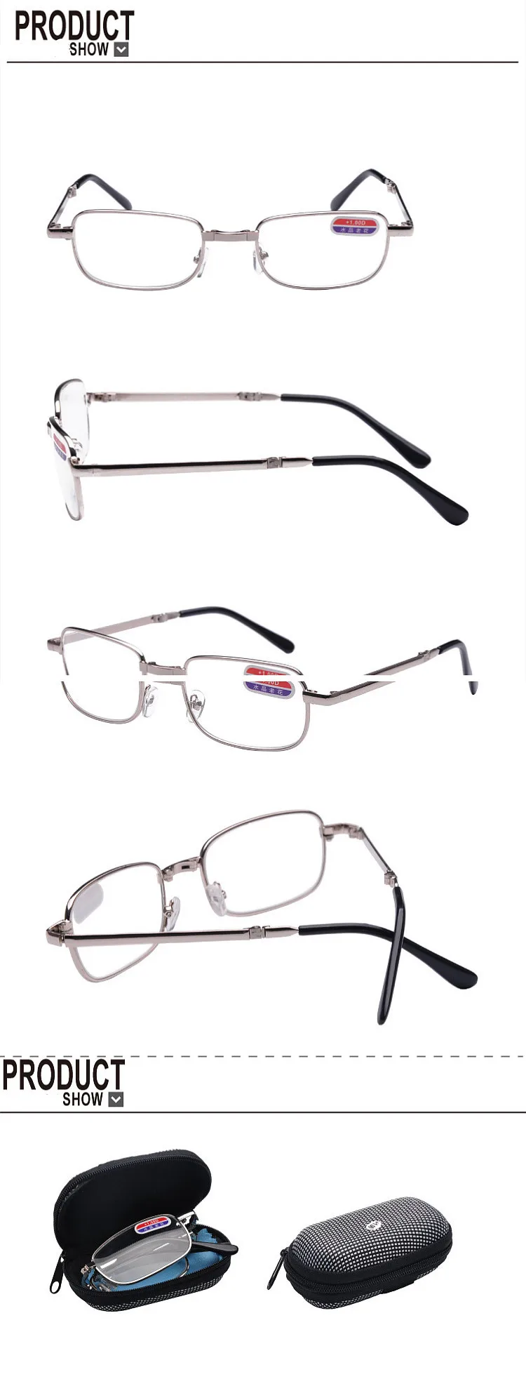 Женские Мужские Унисекс Складные очки для чтения очки с Чехол 1,0 1,5 2,0 2,5 3,0 3,5 4,0 очки