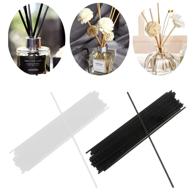 

New Arrival White 50Pcs 21.5cmx3mm Fiber Sticks Diffuser Aromatherapy Volatile Rod for Home Fragrance Diffuser Home Decoration
