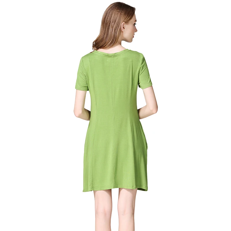 B&N Casual Loose Sexy Dress Soild Cotton Pocket Plus Size Dresses Party Sexy Dress Plus Size Elegant Short  Women Dress555