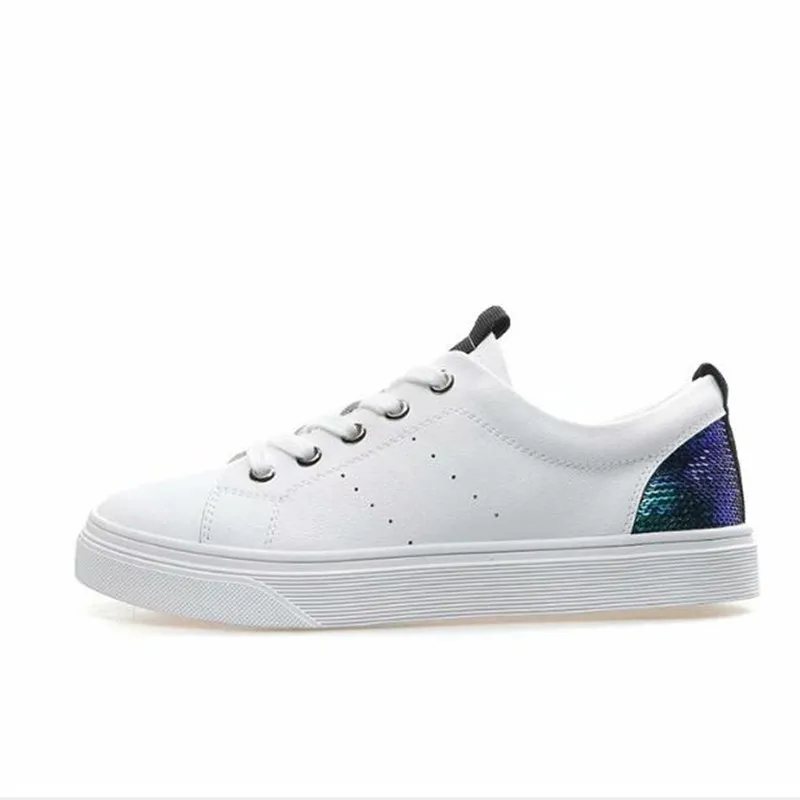 

Fashion white flat shoes Large size casual women's shoes Genuine Leather lace-up sneakers shoes zapatos mujer