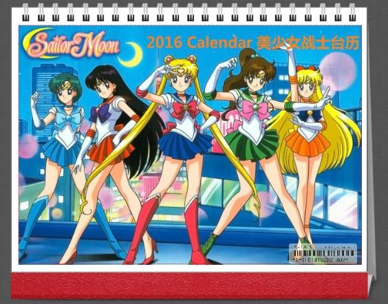 2016 anime tafel kalender. Sailor Mooie soldaat. Nieuwe jaar Bureau|table calendar design|table clothtable calendar AliExpress