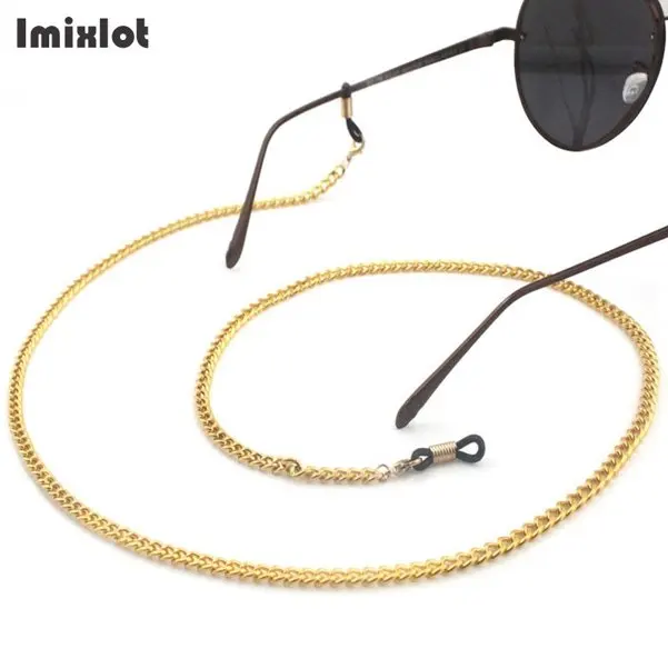 Imixlot Золотые очки для чтения цепочка для очков цепочки для шеи держатель шнура металлический ремешок держатели очков аксессуары для очков - Цвет: Gold