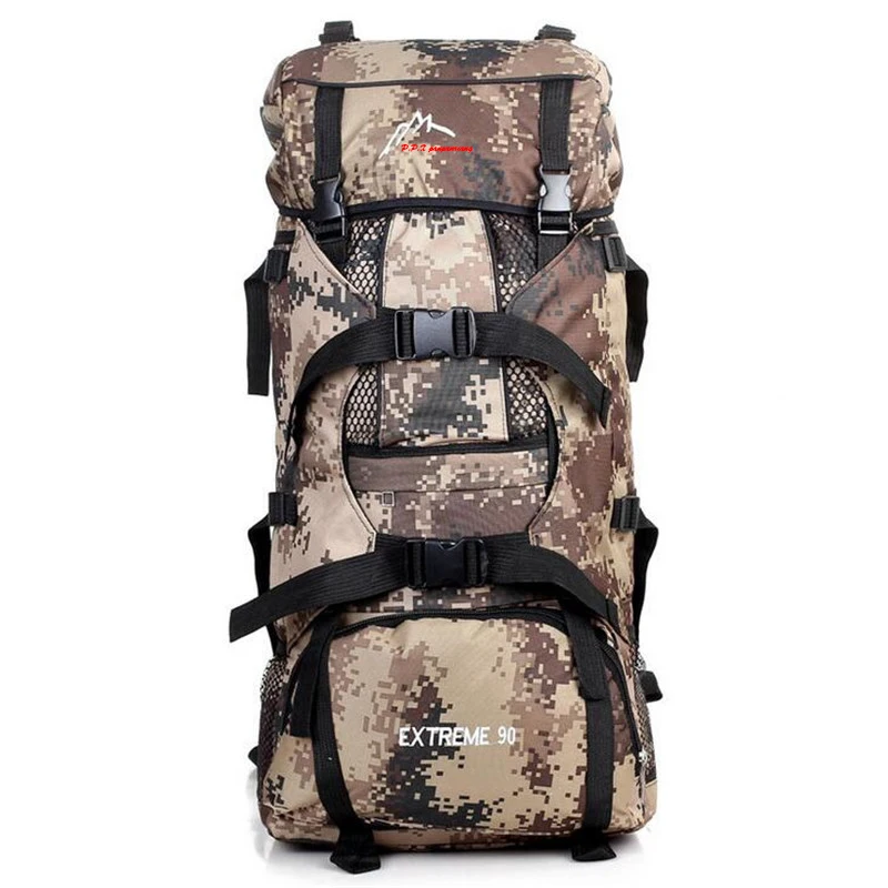 2017 New 90L High Capacity Outdoor Camping Backpack Men s Camouflage Hiking Backpack Waterproof Sport Tactical