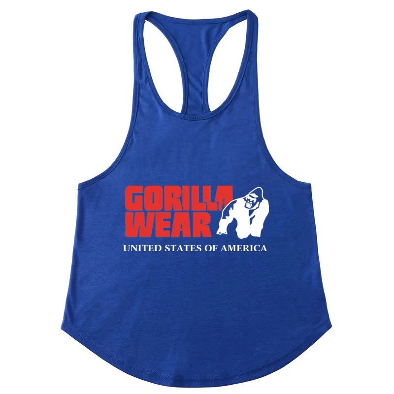 

2019 new Fitness Tank Top Clothing Bodybuilding Stringers Men GORILLA WEAR Tank Tops Brand Cotton Fitness Singlets Sleeveless
