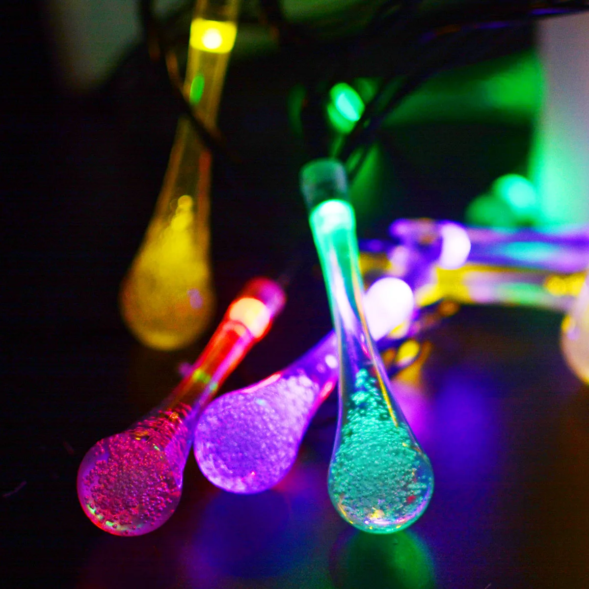 Movido a Energia Modos de Água Gota de Fadas Luzes do Jardim ao ar Globo de Luz Cortina de Led Dcoo Solar Luzes Cordas 30 Leds à Prova d' Água 8 Corda Livre Iluminação Férias Paty Pisca Pisca Natal Decoração Iluminação 17 30 LEDs À Prova D' Água 8