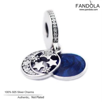 

Fits Pandora Charms Bracelet 925 Sterling Silver Vintage Night Sky Midnight Dangle Beads Charm Silver 925 Jewelry perles pour