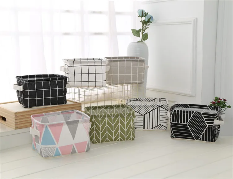 

Storage Basket Storage Bag Geometric Pattern Sundries Laundry Sorting Box Home Organizer