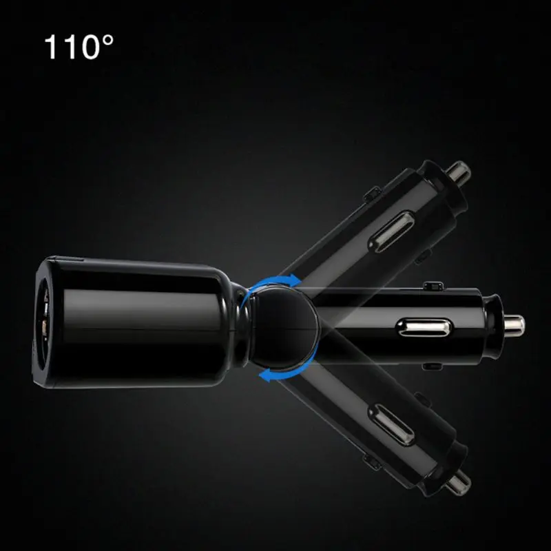 3 in 1 12V Car Cigarette Lighter Socket Splitter Plug Dual USB Charger Voltage Current Monitor For Smartphone Tablet