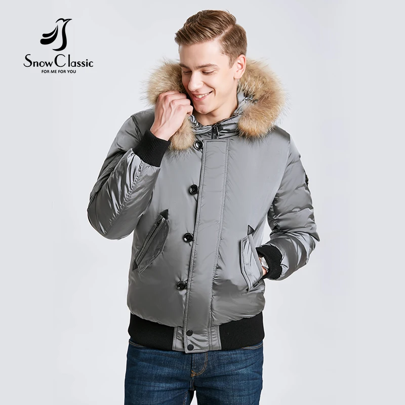 Snowclassic 2018 winter men's jacket hair thickening warm fashion business casual porter section of large yards of wind 17533