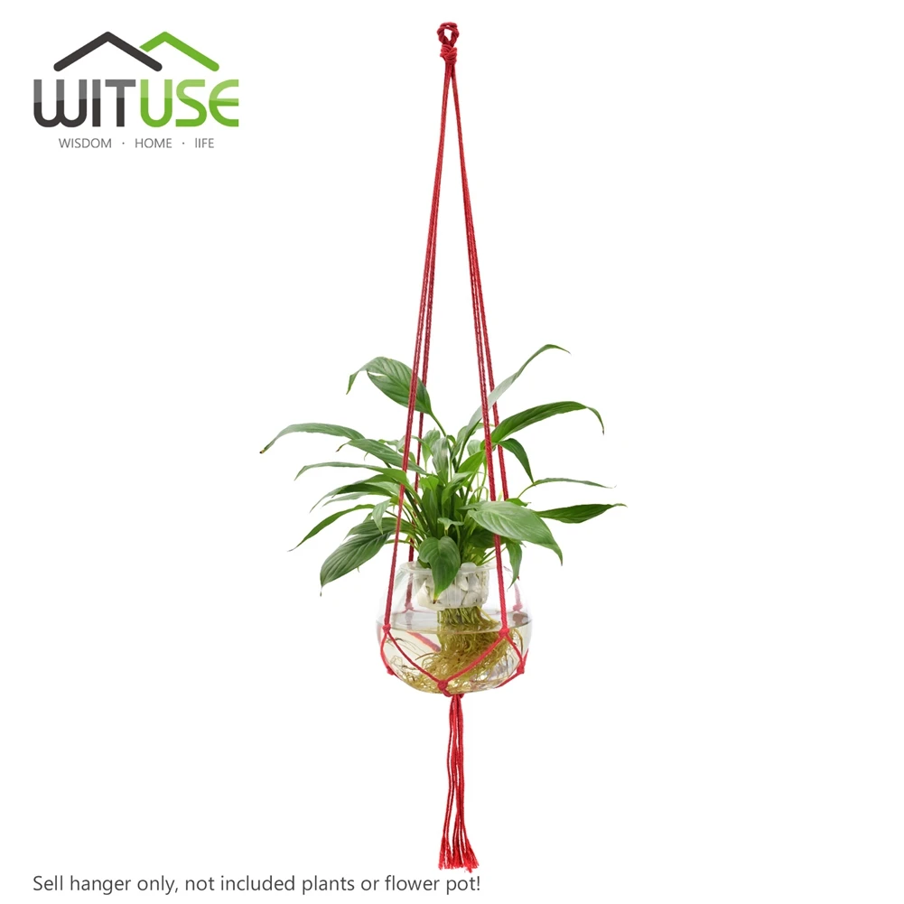 

COLORFUL COTTON ROPE SIMPLE STYLE FLOWER POT HANGERS PLANT HANGING HOLDER Red/ black/ blue/ pink/ coffee/ grey Plant Hanger