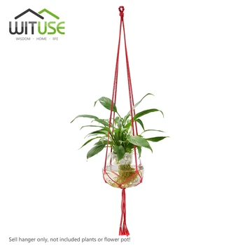 

COLORFUL COTTON ROPE SIMPLE STYLE FLOWER POT HANGERS PLANT HANGING HOLDER Red/ black/ blue/ pink/ coffee/ grey Plant Hanger