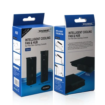 

For PlayStation 4 PS4 Slim Game Console Automatic Temperature Cooling Fan with USB Hub Game Accessories