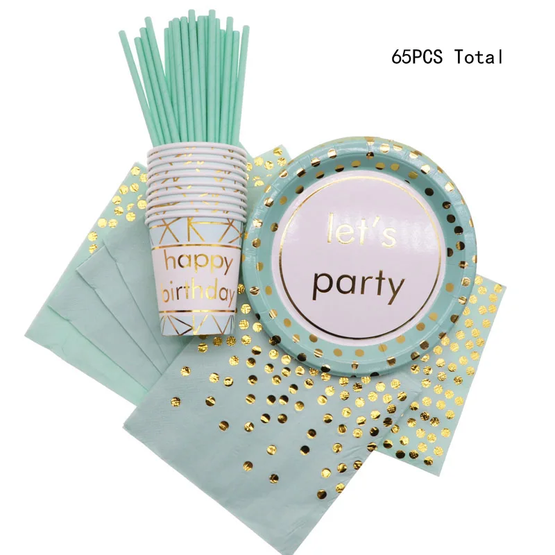 

Wedding Decorations Paper Straw Plate Cup Gold Dot Decoration Party Supplies Birthday Party Decorations For Kids