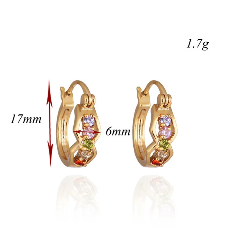 Romantic Hoop Earrings 18K Gold Plated CZ Stones Fashion Women Attractive Earing High Quality JewelleryFree Shipping ER148 | Украшения и