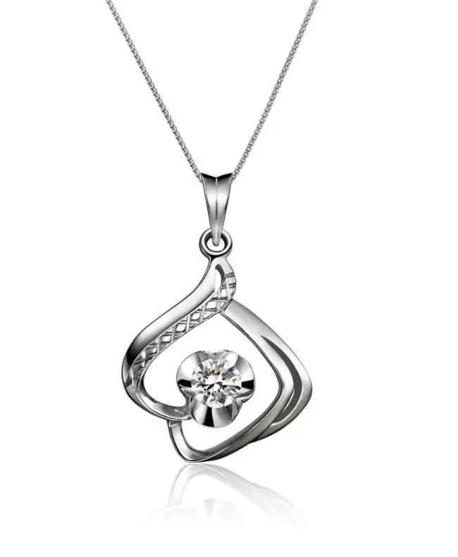 

SBN007 Women's Pendant Necklace White Gold Color Fashion Jewelry for Women Vintage Wedding Engagement Chain Necklace Wholesale