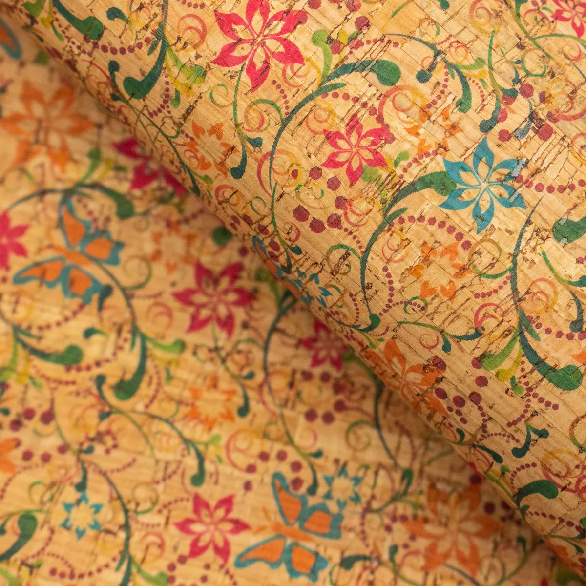 Buy From Portugal Natural cork fabric patterned with