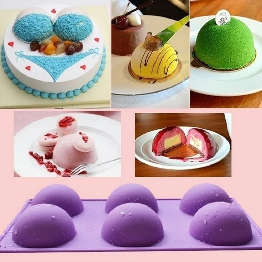 

Silicone 6 Round Shape Mold Muffin Pan Jelly Cupcake Candy Mold Cake Chocolate Soap Mould Baking Tool