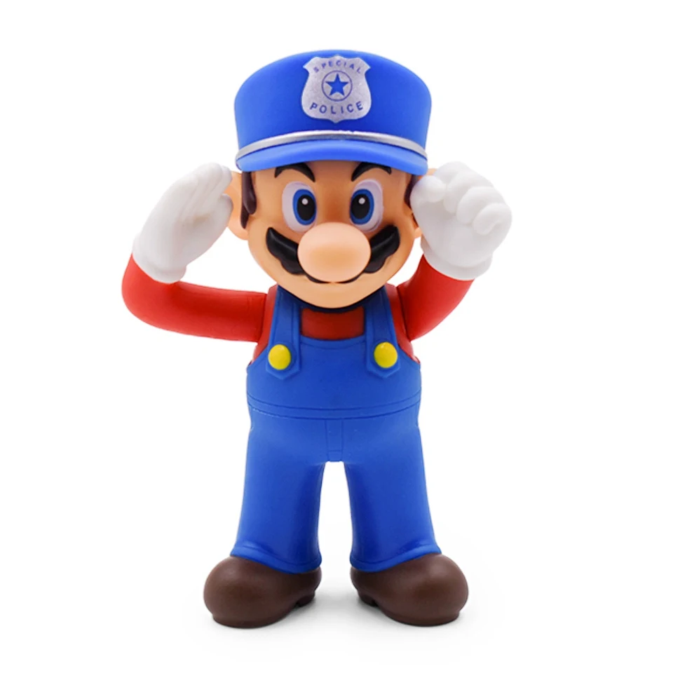 Police 8-15 см Фигурки "Супер Марио" игрушки Mario Bros Bowser Luigi Koopa Yoshi Mario Maker Odyssey ПВХ фигурка модель куклы игрушки подарок - Цвет: Police