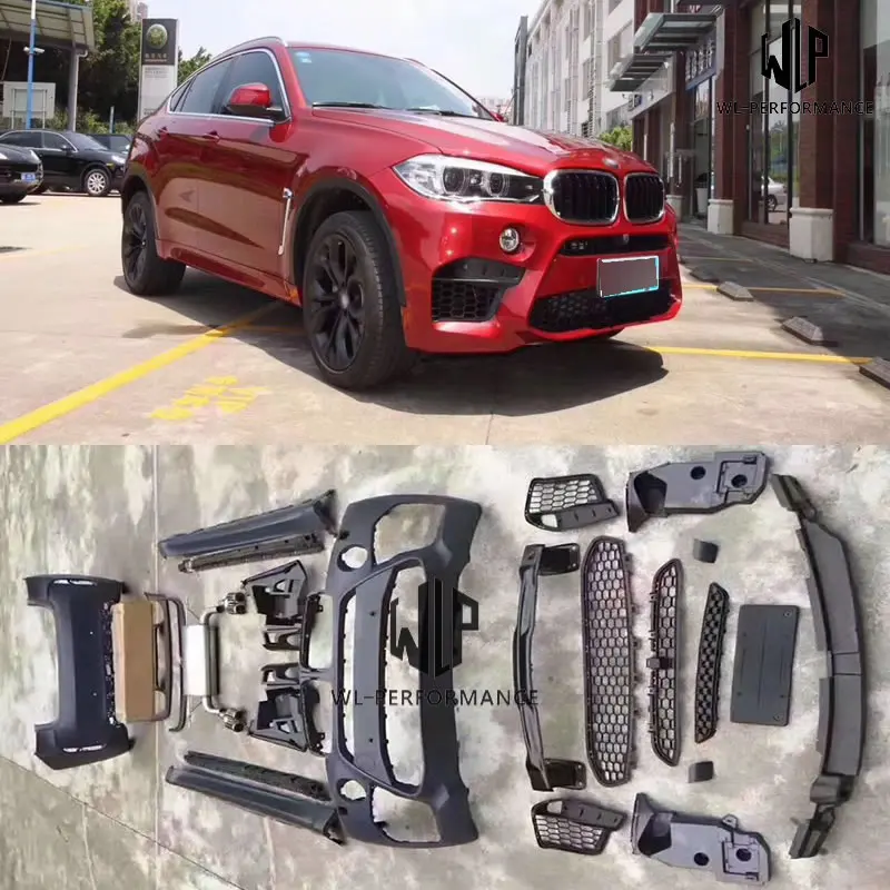 

F16 High Qualiy PP Materia Unpainted Car Body Kit X6M Style Front Bumper Rear Bumper For BMW F16 X6 X6M 2014-UP