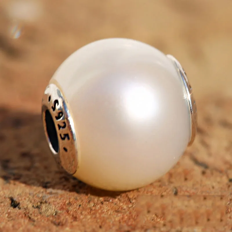

Top Quality 925 Sterling Silver Bead Charm Luminescent White Dignity Fixed Beads Fit Pandora ESSENCE Bracelet Bangle Diy Jewelry