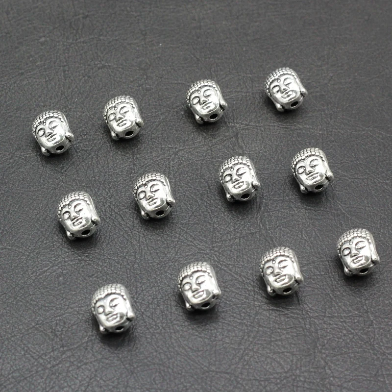 30pcs-lot-Bail-Gold-Vintage-Atq-Silver-Tone-Alloy-Buddha-Head-Charm-Spacer-Beads-9x10mm (2)