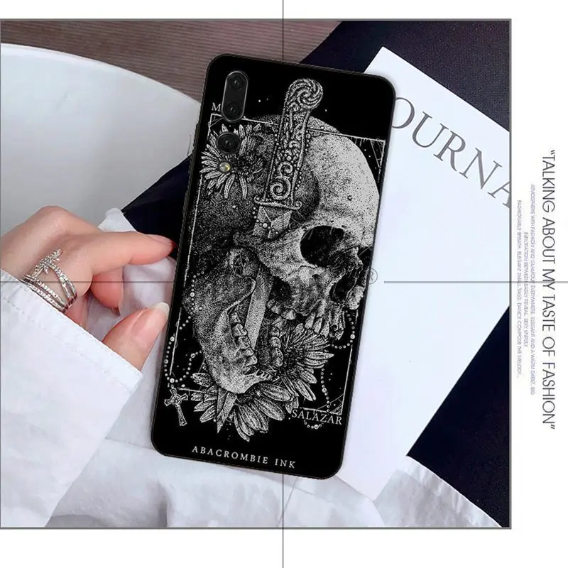 Retro Style Flower Skull Crow