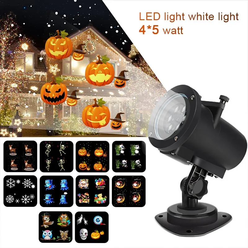 

12 Pattern Outdoor Waterproof LED Christmas Snowflake Projector Lamp Spotlight Birthday Halloween Wedding Projector Lights