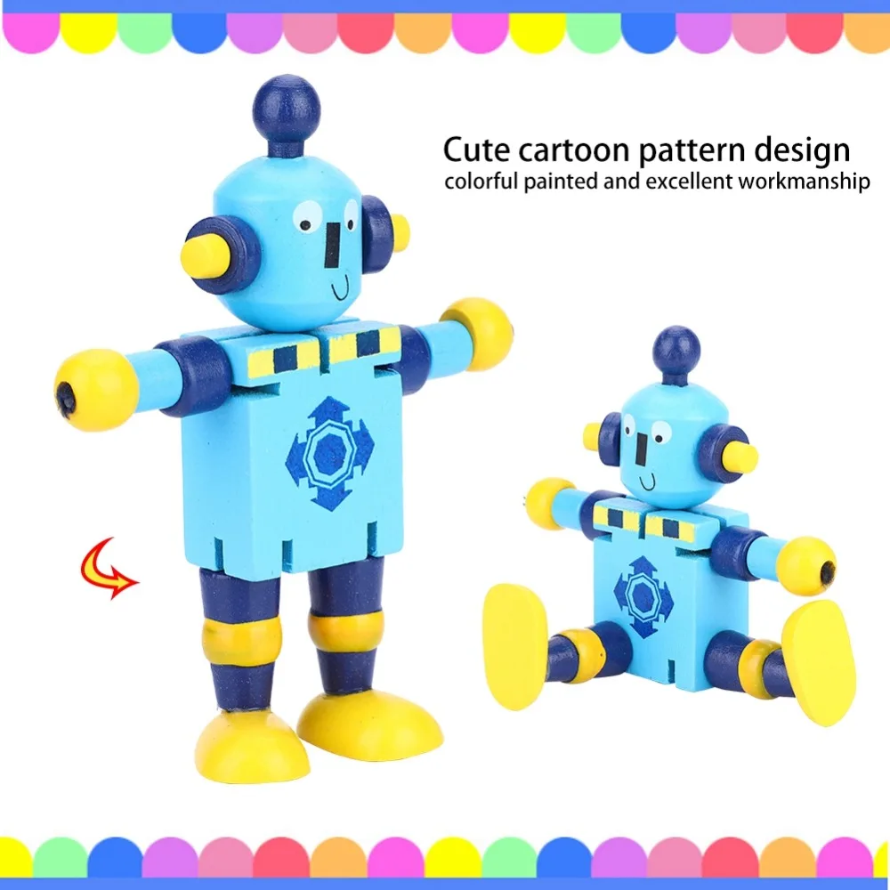 2 Stücke Holz Roboter Transformation Spielzeug für Kinder Joint Learning 