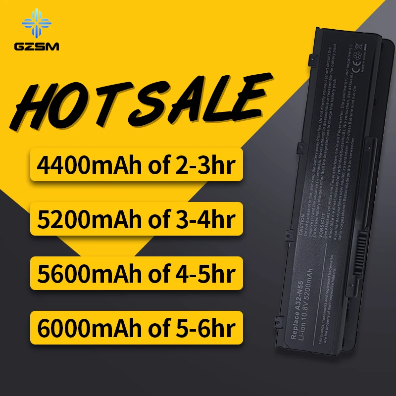 HSW 5200 мАч аккумулятор для ноутбука A32-N55 07G016 HY1875 ASUS N45 N45E N45S N45F N55 N55E N55S N55SF N75 N75E N75S N75SF