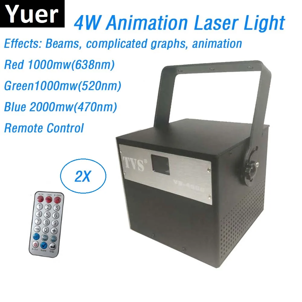 

Animation Laser Light 4W RGB 3IN1 Laser Projector Light DJ Disco Party Music Laser Stage Lighting Effect With Remote Control