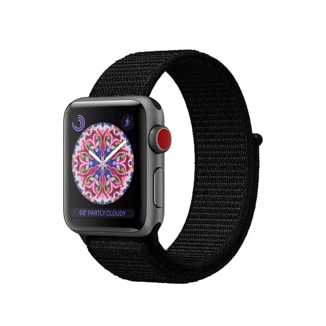 Ремешок для наручных часов Apple Watch Series 5/4/3/2/1 38 мм 42 мм нейлон дышащий сменный ремешок Спортивные петли для наручных часов Apple Watch, версии 44 мм 40 мм - Цвет ремешка: Dark black