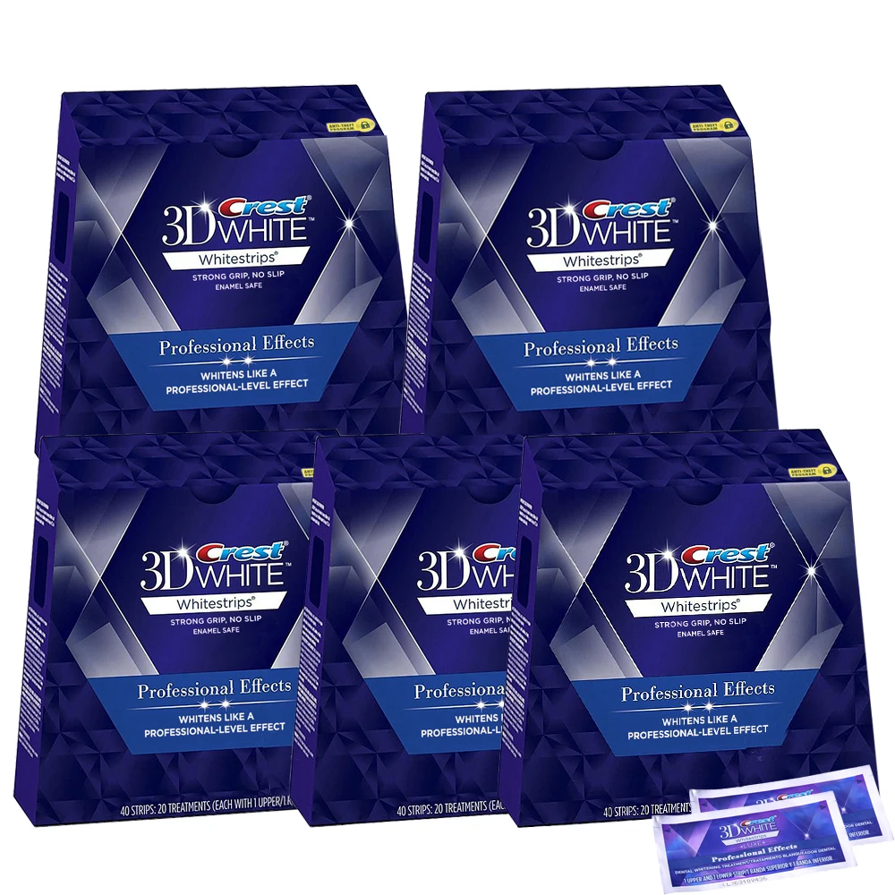 Crest 3D White LUXE Whitestrips Professional Effects 11,11 отбеливание полос для полости рта 5 коробок (200 мешков/100 полос)