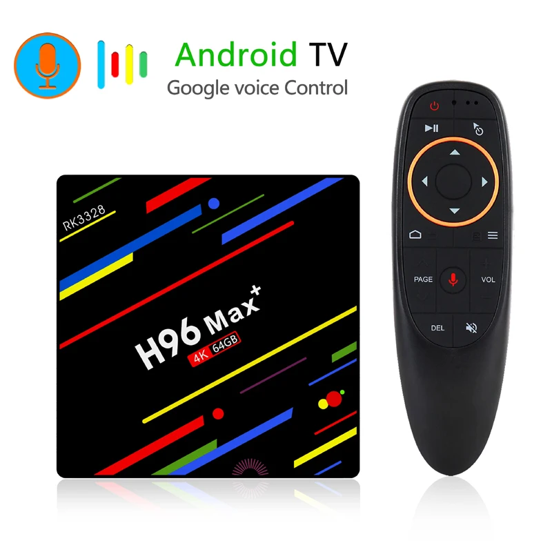 

Android 8.1 TV Box with Google Voice Control 4GB 64GB RK3328 Quad Core 2.4G/5G Wifi 4K Streaming Media Player Boxes H96 Max+