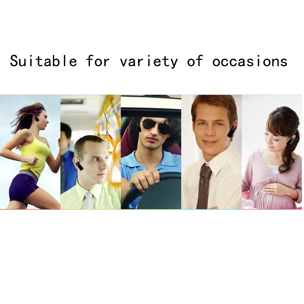 Wireless Headphone A2DP Bluetooth Headset Stereo Earphone With Mic Handfree Earbud For Samsung iPhone LG ZTE Motorola Blackberry