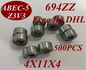 

500Pcs 694Z 694ZZ 694 ZZ 694-Z 694-ZZ 4X11X4 MM 4*11*4 MM Miniature roller shaft motor deep groove Ball Bearing tools