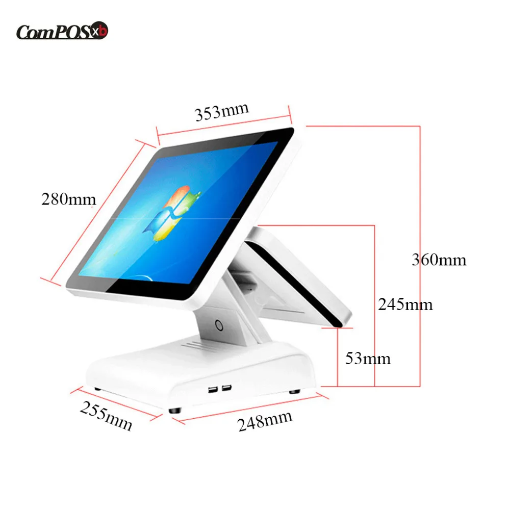 

POS system 8GB all in one system touch dual screen cash register Windows pos machine