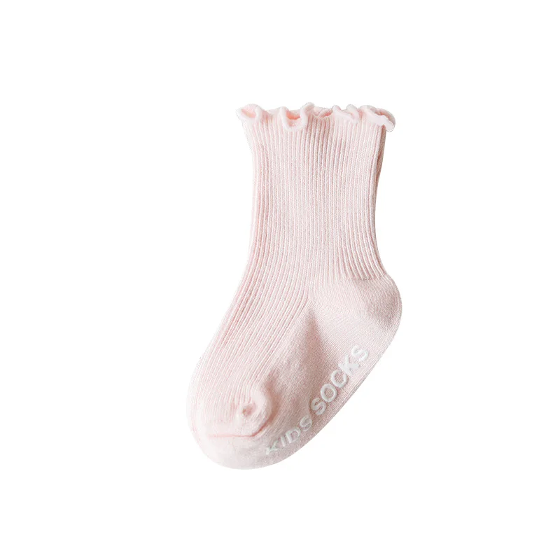 Детские носки принцессы для девочек, хлопковые носки с рюшами по щиколотку аксессуары для малышей, детские носки для девочек дешевые вещи для детей от 0 до 5 лет - Цвет: Pink baby socks