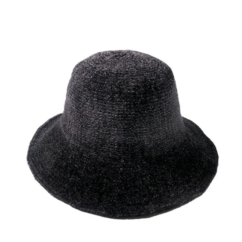 SUOGRY осенне-зимняя женская шапка простая Мягкая вязаная шапка однотонная теплая женская панама с широкими полями Панама Рыбацкая шапка