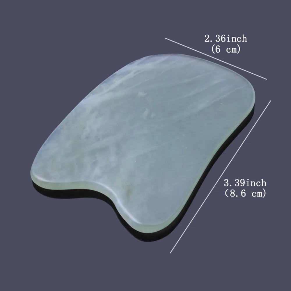 Natural Hand Made Jade Gua Sha Board Scraping Body Massage Guasha Tool Best for Graston Acupuncture Therapy Trigger Point Treatment Skin Renewal (8)