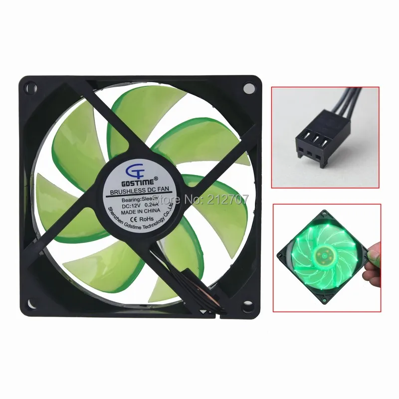 92mm led fan green 6