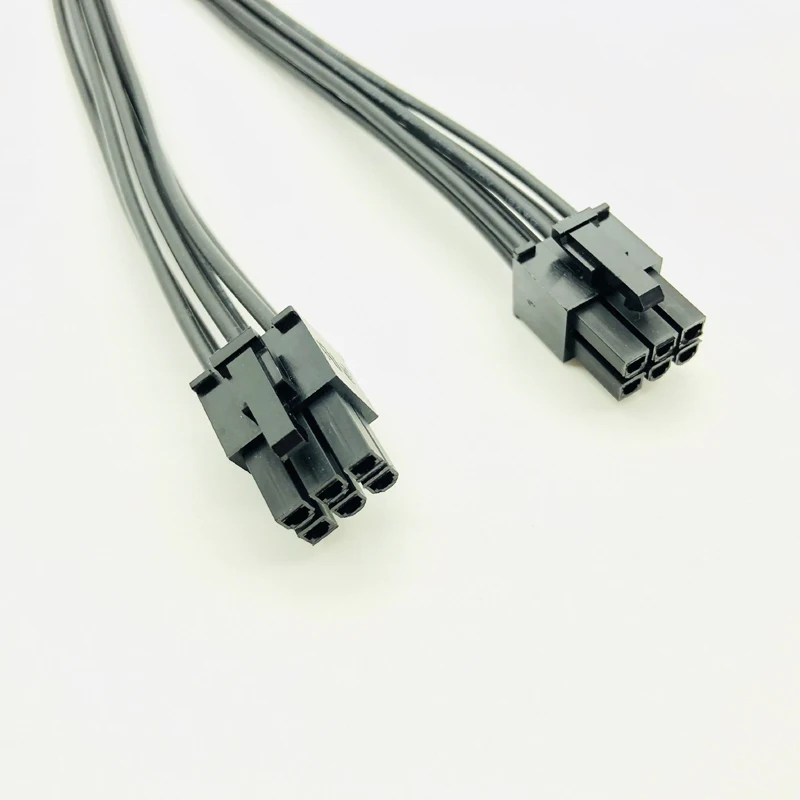 جديد بكيي 6pin إلى المزدوج 6pin كابل الطاقة كابل بأكمام PC PCI اكسبريس بطاقة فيديو بطاقة جرافيكس الطاقة كابل إمداد الطاقة 18AWG 20 سنتيمتر الأسود