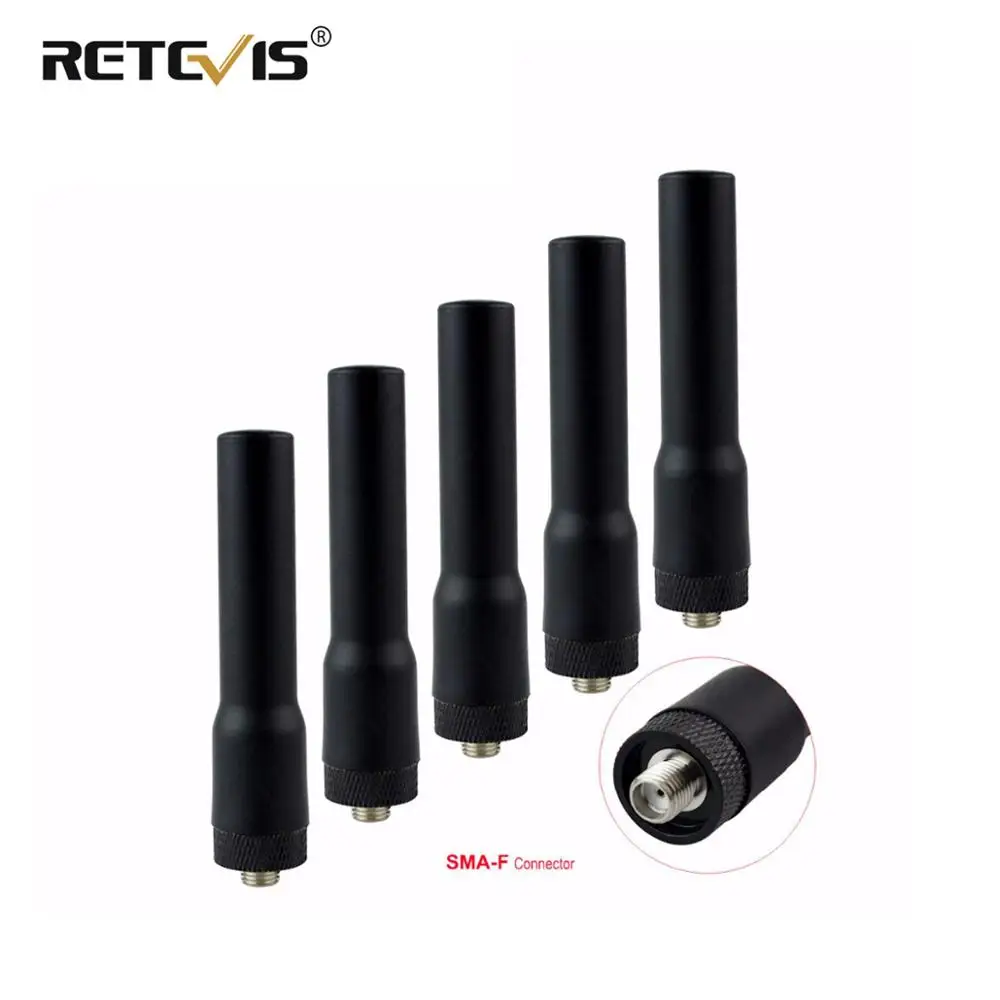 5pcs New Retevis RT20 SMA-F Female Antenna VHF UHF For Baofeng UV5R 888S For Kenwood For Retevis RT5