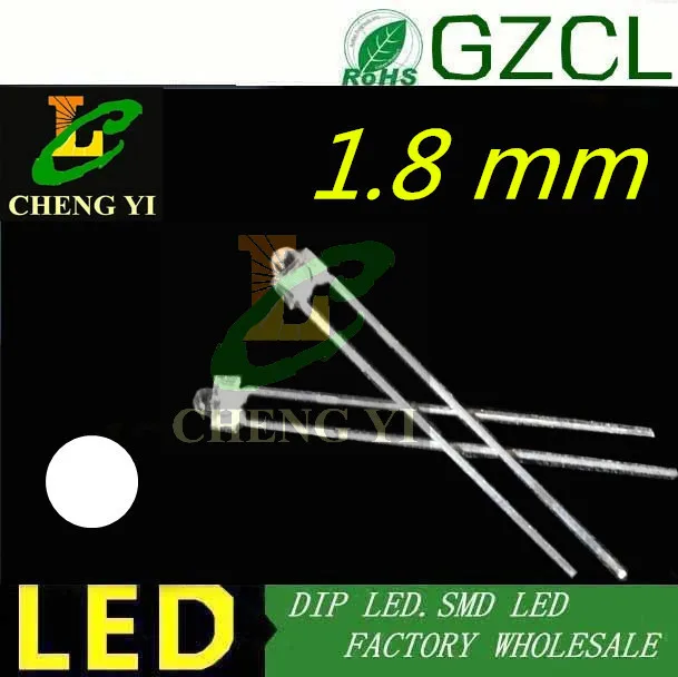 Высокий яркий зеленый 1,8 мм светодиодный для погружения 520-530nm 2 мм светодиод мини светодиод(CE& Rosh