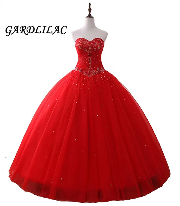 Красные платья для Quinceanera 2019 Длинные вечерние выпускного вечера бальное платье с