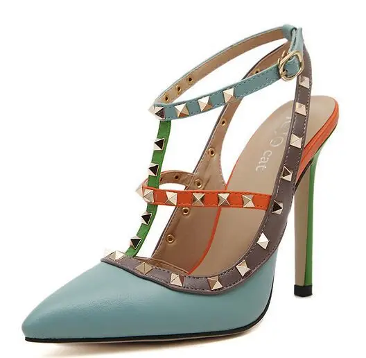 

Size 4~9 Rivets High Heels Women Pumps Punk Summer Women Shoes szapatos mujer Cool