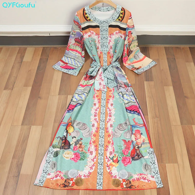 QYFCIOUFU 2018 High Quality font b Women s b font Printed Maxi font b Dresses b