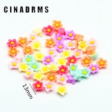 13 мм 50 шт разных цветов пакеты Flatback пластиковые цветочные кабошоны | украшения из смолы цветы