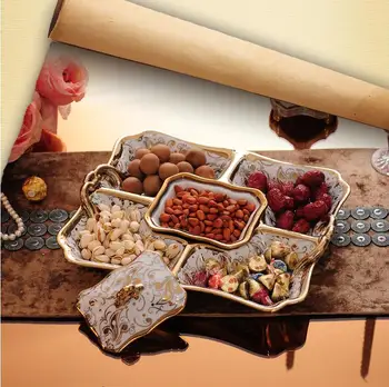 

Creative KTV snack housewarming household divided wedding wedding candy dried fruit nut plate